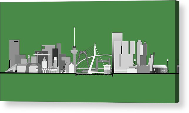 Rotterdam Acrylic Print featuring the photograph Rotterdam Skyline by Frans Blok