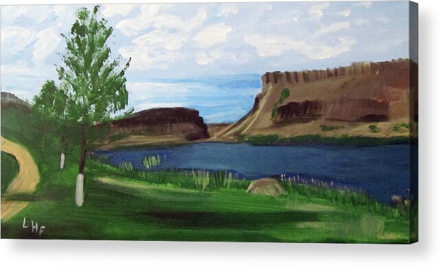 River Acrylic Print featuring the painting Snake River Murphy Idaho by Linda Feinberg