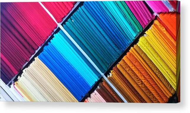 Fabric Coupons Acrylic Print featuring the photograph Tailor's Palette by Jarek Filipowicz