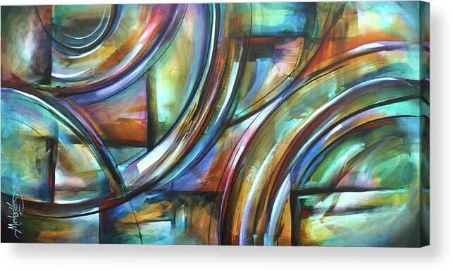 Abstract Acrylic Print featuring the painting Tangibles by Michael Lang