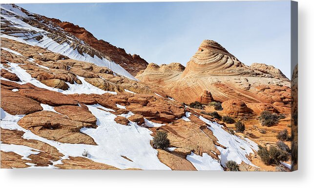 White Acrylic Print featuring the photograph The Desert Wears White - Coyote Buttes by Bonny Puckett