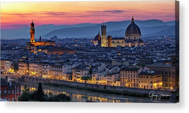 Gary Johnson Acrylic Print featuring the photograph The Duomo in Florence, Italy by Gary Johnson