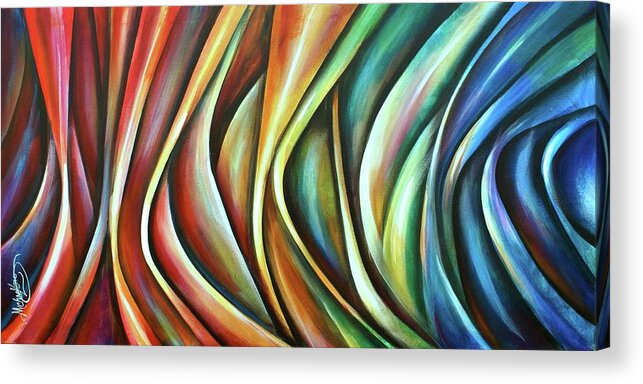 Abstract Acrylic Print featuring the painting Tremors by Michael Lang