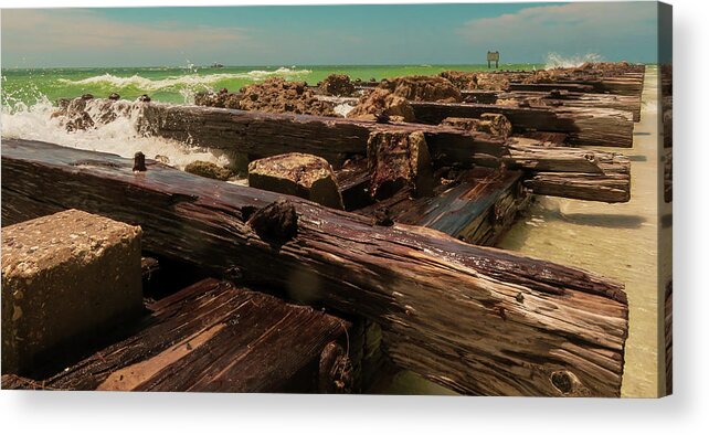 Warmtones Acrylic Print featuring the photograph Tropical Jetty by Vicky Edgerly
