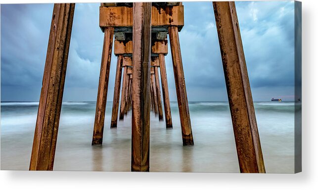 America Acrylic Print featuring the photograph Under The Russell Fields Pier Panorama - Panama City Beach by Gregory Ballos