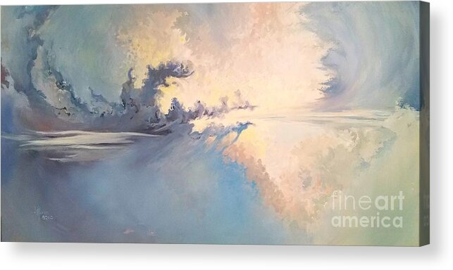 Winter Acrylic Print featuring the painting Winter Cloud Dragon by Merana Cadorette