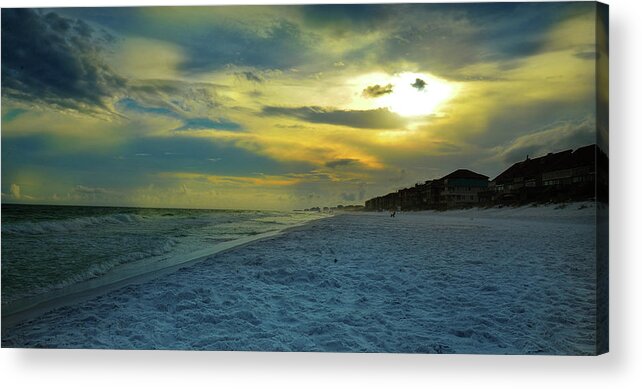 Sky Acrylic Print featuring the photograph Yellow Sky at Night by James C Richardson