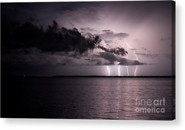 Powerful Acrylic Print featuring the photograph 4 bolts over Captiva Island by Quinn Sedam