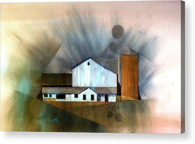 Barn Acrylic Print featuring the painting Barn 1 by William Renzulli