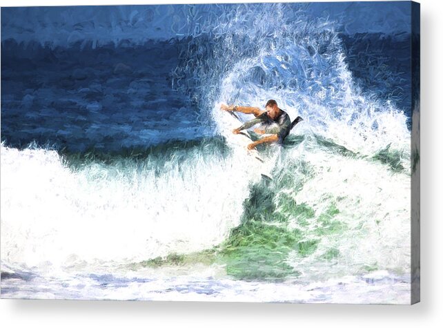 Surfer Acrylic Print featuring the photograph Catching a wave by Sheila Smart Fine Art Photography