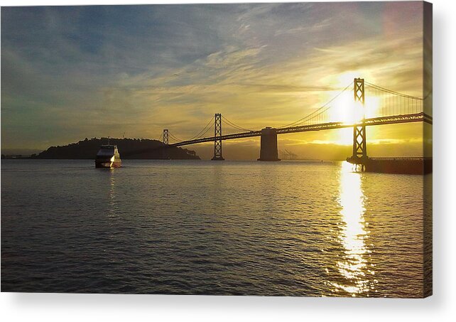 Harbour Acrylic Print featuring the photograph Harbour crossing at Dawn by Jenny Setchell