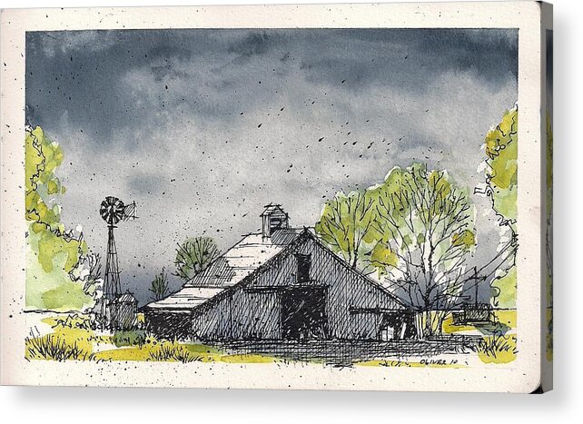  Acrylic Print featuring the mixed media Lubbock County Barn by Tim Oliver