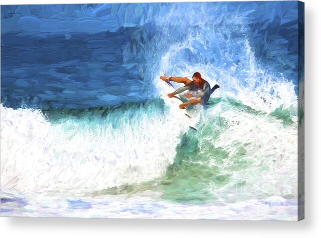 Surfer Acrylic Print featuring the photograph The surfer by Sheila Smart Fine Art Photography