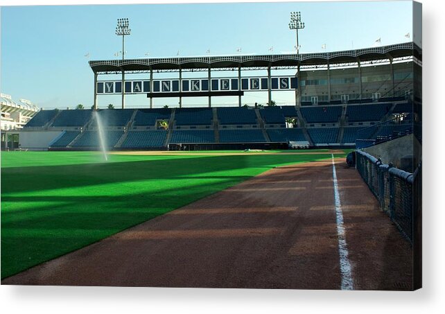 New York Yankees Acrylic Print featuring the photograph Out in Left by Michael Albright