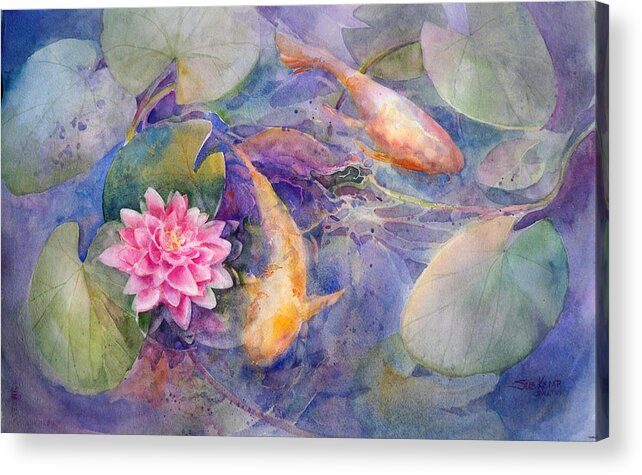Koi Acrylic Print featuring the painting Intertwining by Sue Kemp
