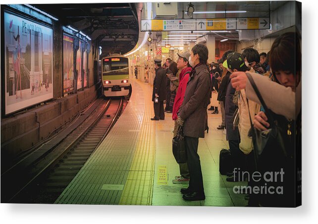 Pedestrians Acrylic Print featuring the photograph Tokyo Metro, Japan by Perry Rodriguez
