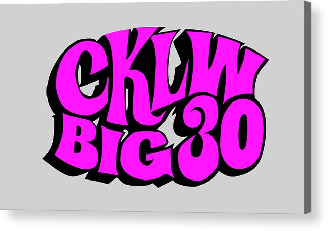 Cklw Radio Logo Big30 Big8 Motown Classic Rock Acrylic Print featuring the digital art CKLW Big 30 - Pink by Thomas Leparskas