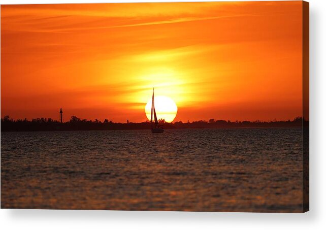 Sunset Acrylic Print featuring the photograph Sunset 3 by Mingming Jiang