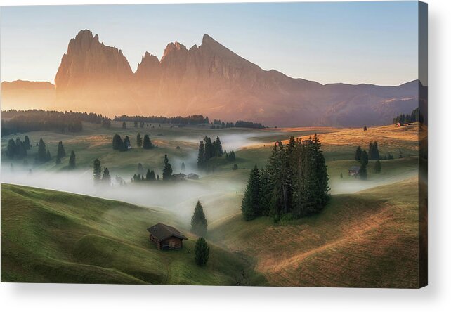 Landscape Acrylic Print featuring the photograph Alpe Di Siusi #1 by Ales Krivec