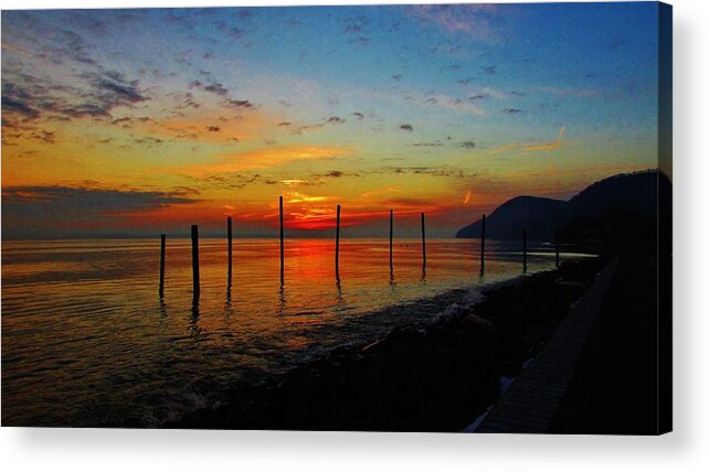Hudson Valley Landscapes Acrylic Print featuring the photograph Haverstraw Bay Sunrise #1 by Thomas McGuire