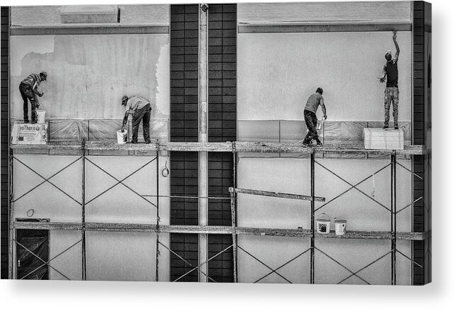 Work Acrylic Print featuring the photograph In The Rectangles #1 by Gabriela Pantu