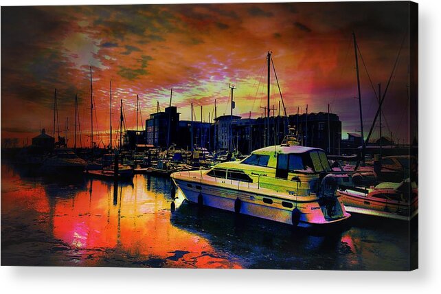 20likes Acrylic Print featuring the photograph Kingston Upon Hull Marina England #1 by Chris Drake