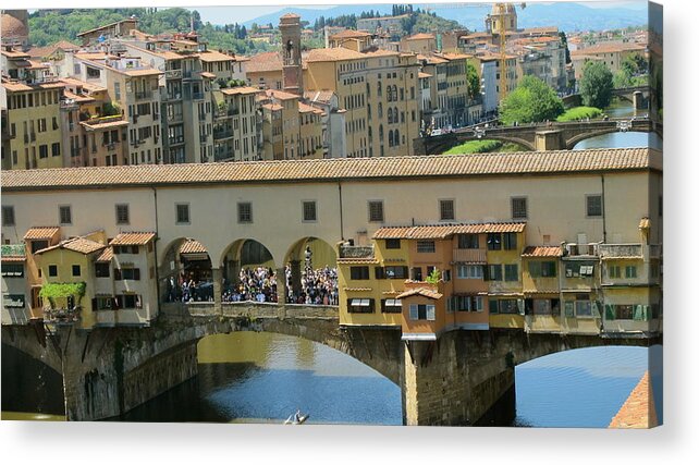 The Ponte Vecchio Acrylic Print featuring the photograph Ponte Vecchio #1 by Sue Morris