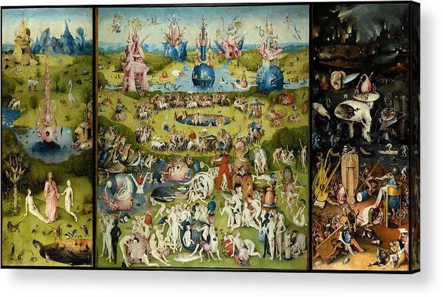 Hieronymus Bosch Acrylic Print featuring the painting The Garden Of Earthly Delights by Hieronymus Bosch