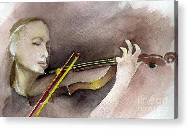 Violin Acrylic Print featuring the painting The Violin by Allison Ashton