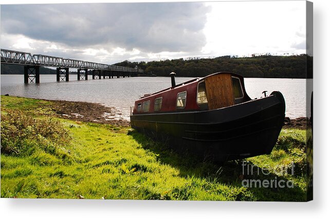 Barge Acrylic Print featuring the photograph The old barge #1 by Joe Cashin