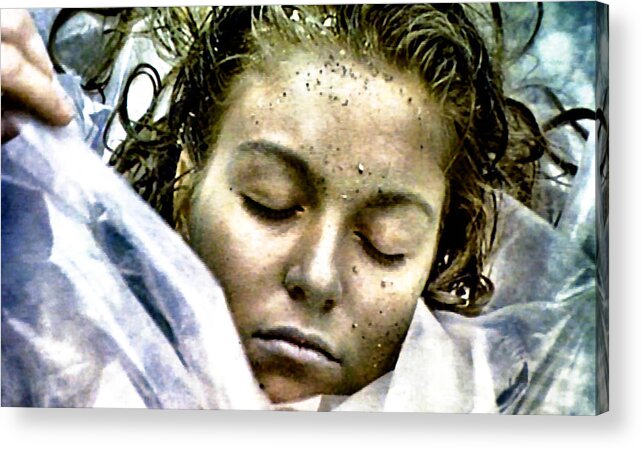 Laura Palmer Acrylic Print featuring the painting Wrapped In Plastic #1 by Luis Ludzska