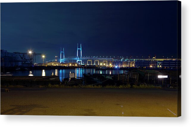 Yokohama Acrylic Print featuring the photograph Yokohama Bay Bridge #1 by Digipub