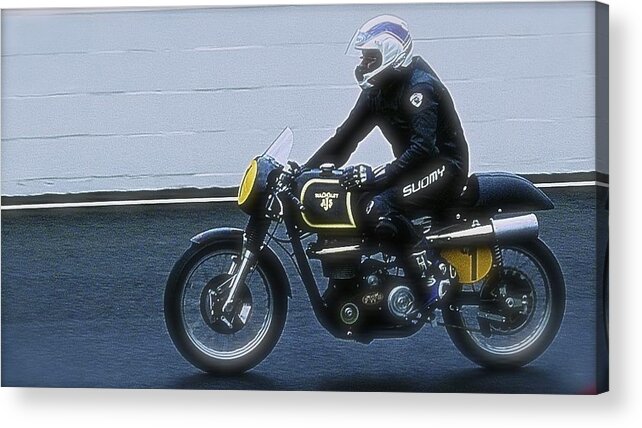 1966 Acrylic Print featuring the photograph 1966 Matchless G50 Wayne Gardner by John Colley