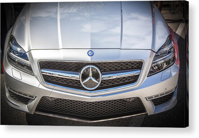 2012 Mercedes Acrylic Print featuring the photograph 2012 Mercedes CLS 63 AMG Twin Turbo BW by Rich Franco