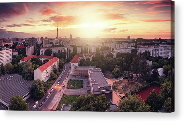 Berlin Acrylic Print featuring the photograph Berlin Cityscape #2 by Ricowde