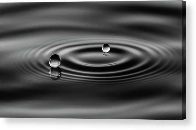 Drops Acrylic Print featuring the photograph 2 Drops by Sugeng Sutanto