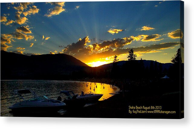  Acrylic Print featuring the photograph Skaha Lake Sunset #7 by Guy Hoffman