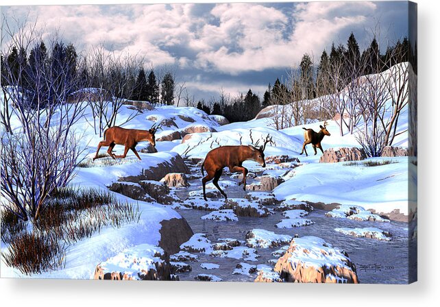 Dieter Carlton Acrylic Print featuring the digital art Against The Winter Chill by Dieter Carlton