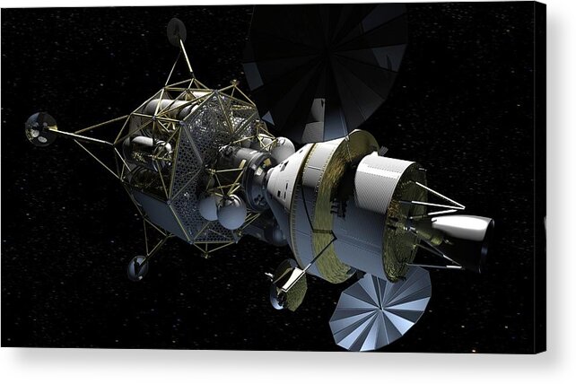 Orion Acrylic Print featuring the photograph Altair And Orion Spacecraft In Space by Nasa/science Photo Library