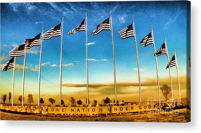 Flag Still Standing Acrylic Print featuring the photograph American Flag - Independence Day by Luther Fine Art