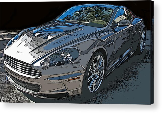 Aston Martin Db S Coupe 3/4 Front View Acrylic Print featuring the photograph Aston Martin DB S Coupe 3/4 Front View by Samuel Sheats