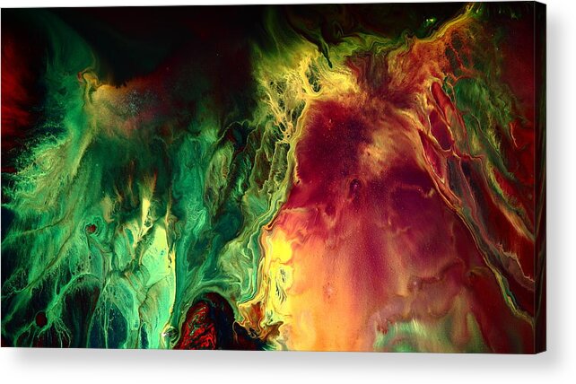 Red Acrylic Print featuring the photograph Be Together - Red Green Abstract Art by Kredart by Serg Wiaderny