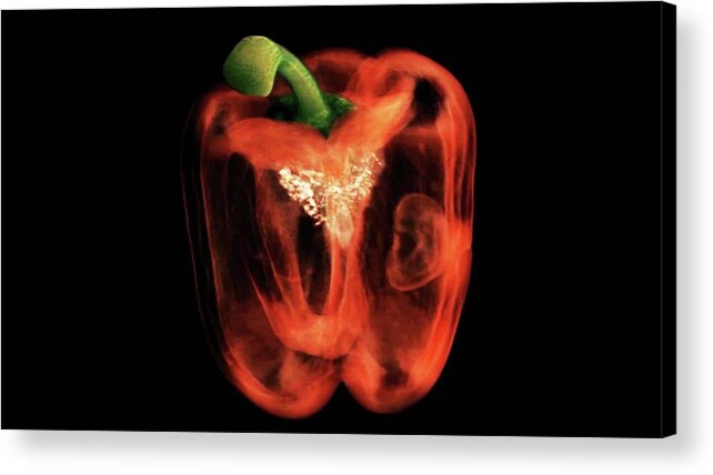 Bell Pepper Acrylic Print featuring the photograph Bell Pepper, Mri by Anatomical Travelogue