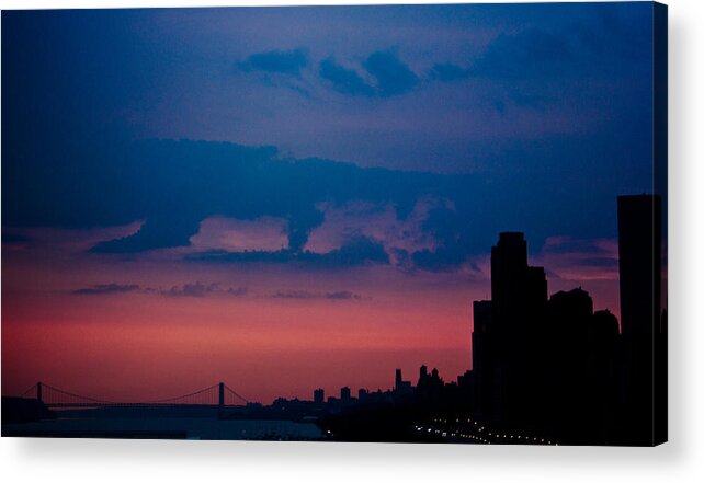 New York City Acrylic Print featuring the photograph Brooklyn Bridge Sunrise by Sara Frank
