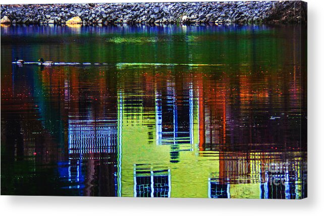 New England Acrylic Print featuring the photograph New England Landscape Illusion by Charlie Cliques