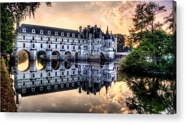 Chateau De Chenonceau Acrylic Print featuring the photograph Chenonceau Sunset by Weston Westmoreland