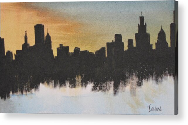 Chicago Acrylic Print featuring the painting Chicago by Gary Smith