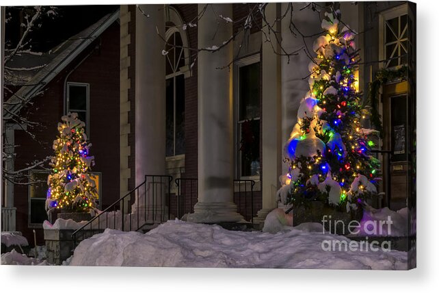 Christmas Acrylic Print featuring the photograph Christmas in Stowe Vermont. by New England Photography