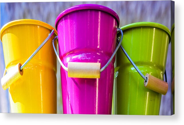 Trio Acrylic Print featuring the photograph Pots Trio by Dany Lison