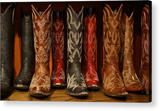 Cowboy Boots Acrylic Print featuring the photograph Cowboy Boots by John Babis